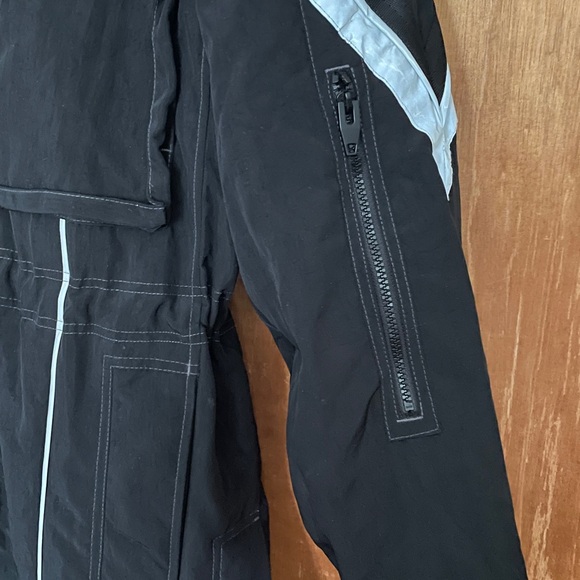 H&M STUDIO, Black coat with reflective stripes, SIZE SMALL, FITS LIKE A MEDIUM - Picture 5 of 9